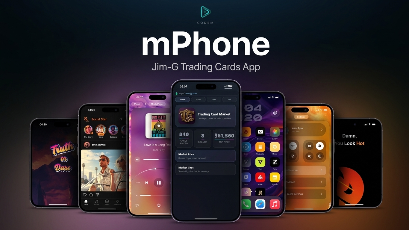 Jim-G Trading Card - CodeM Phone app