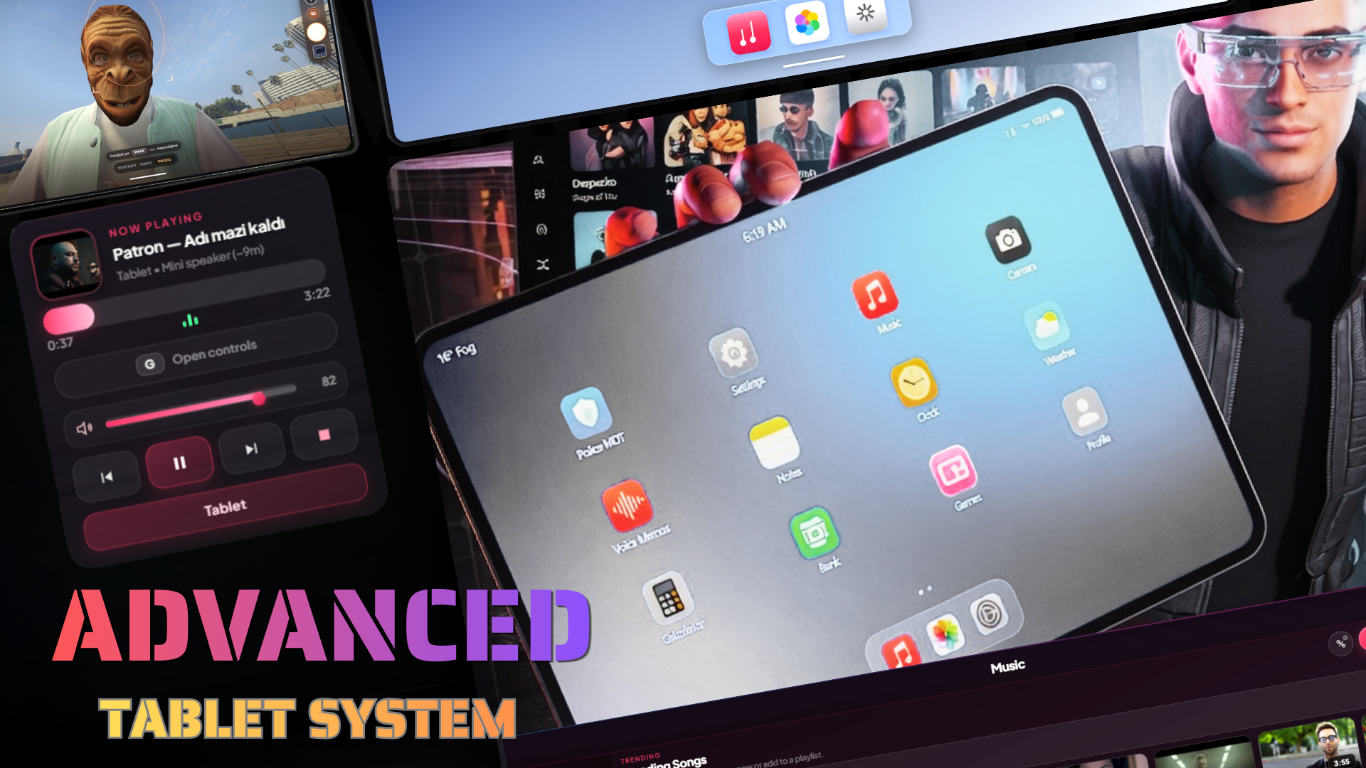 AWS Tablet | MDT, EMS, Dispatch, Music, Boombox, Car Radio, 8 Games & 25+ Apps