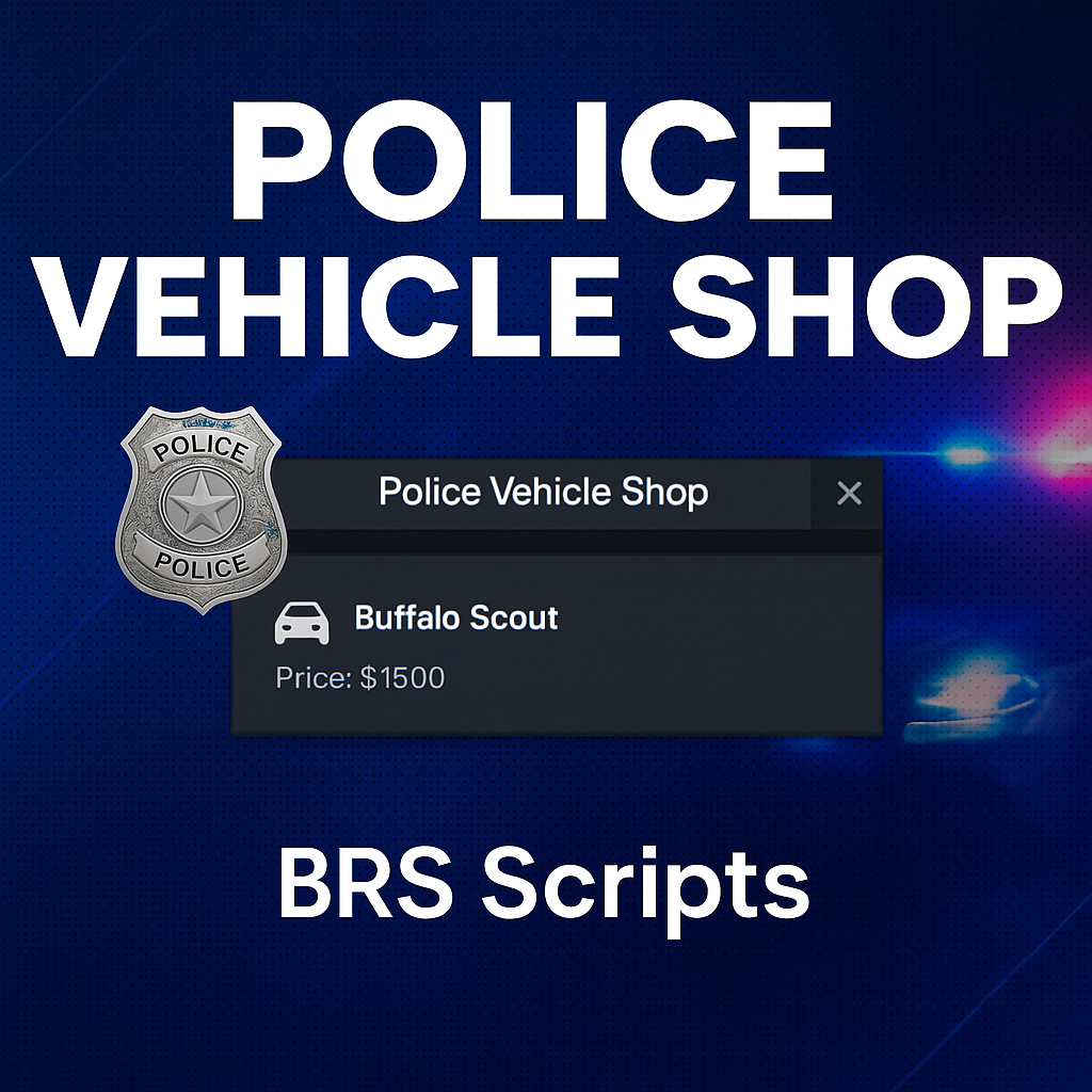 🚓 Police Vehicle Shop – ESX | OX Lib | BRS Scripts