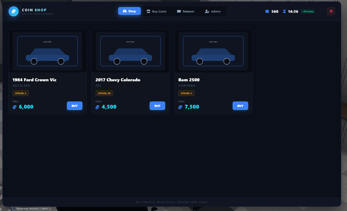 JK_COINSHOP -- Coins every 10 minutes -- ESX