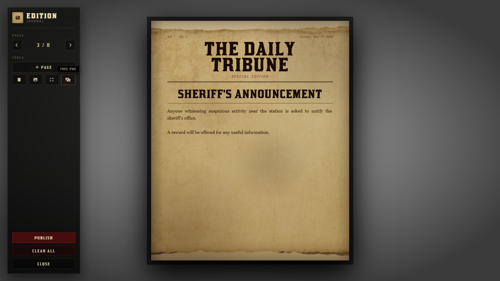 Loadingscreen —Newspaper (VORP/RSGCore)