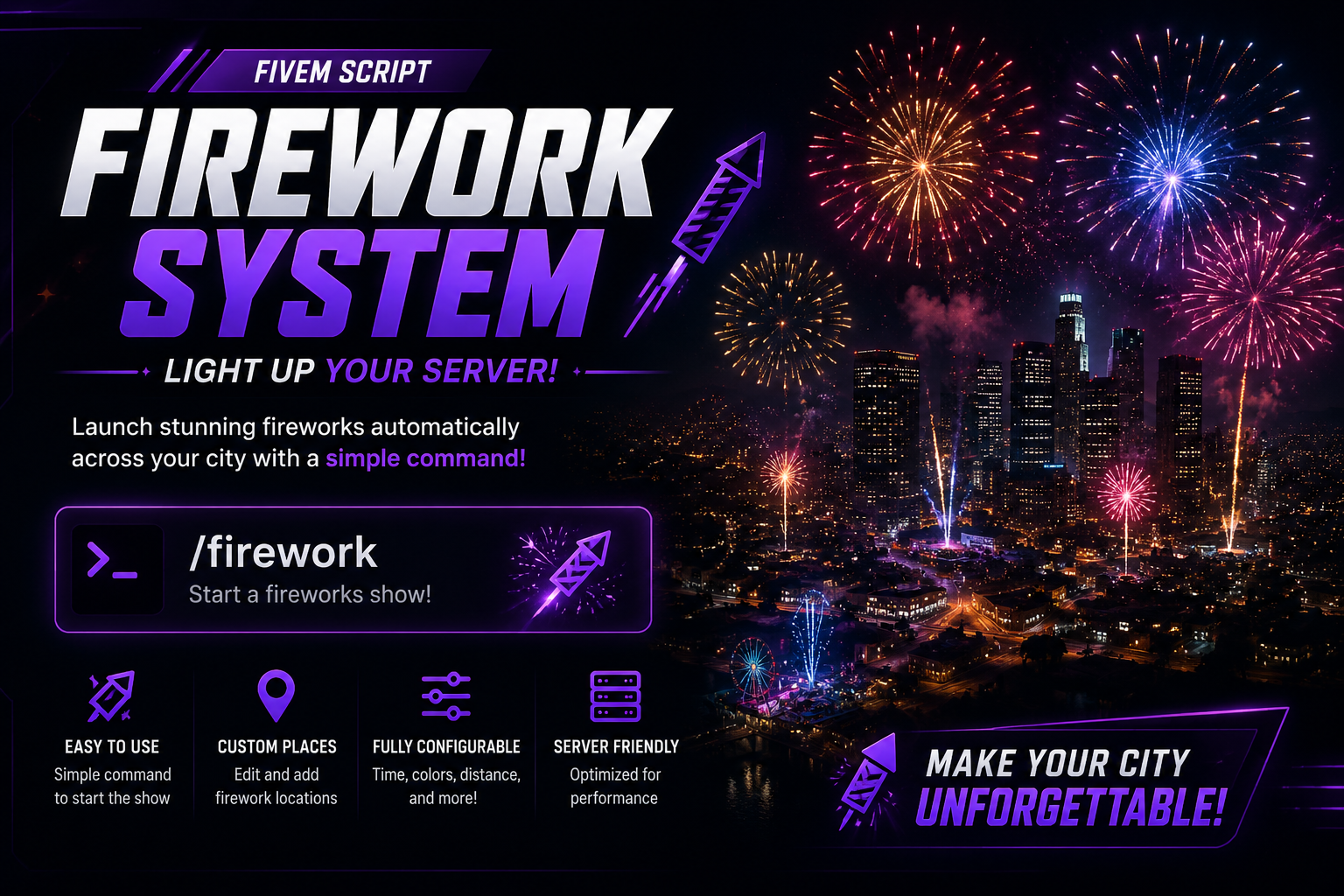 FiveM Firework System | Automatic City Fireworks Script