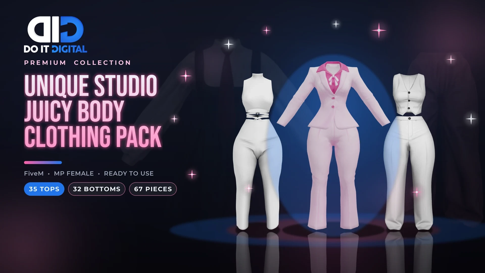 Fivem Unique Studio Juicy Body Clothing Pack | 67 Female Outfits