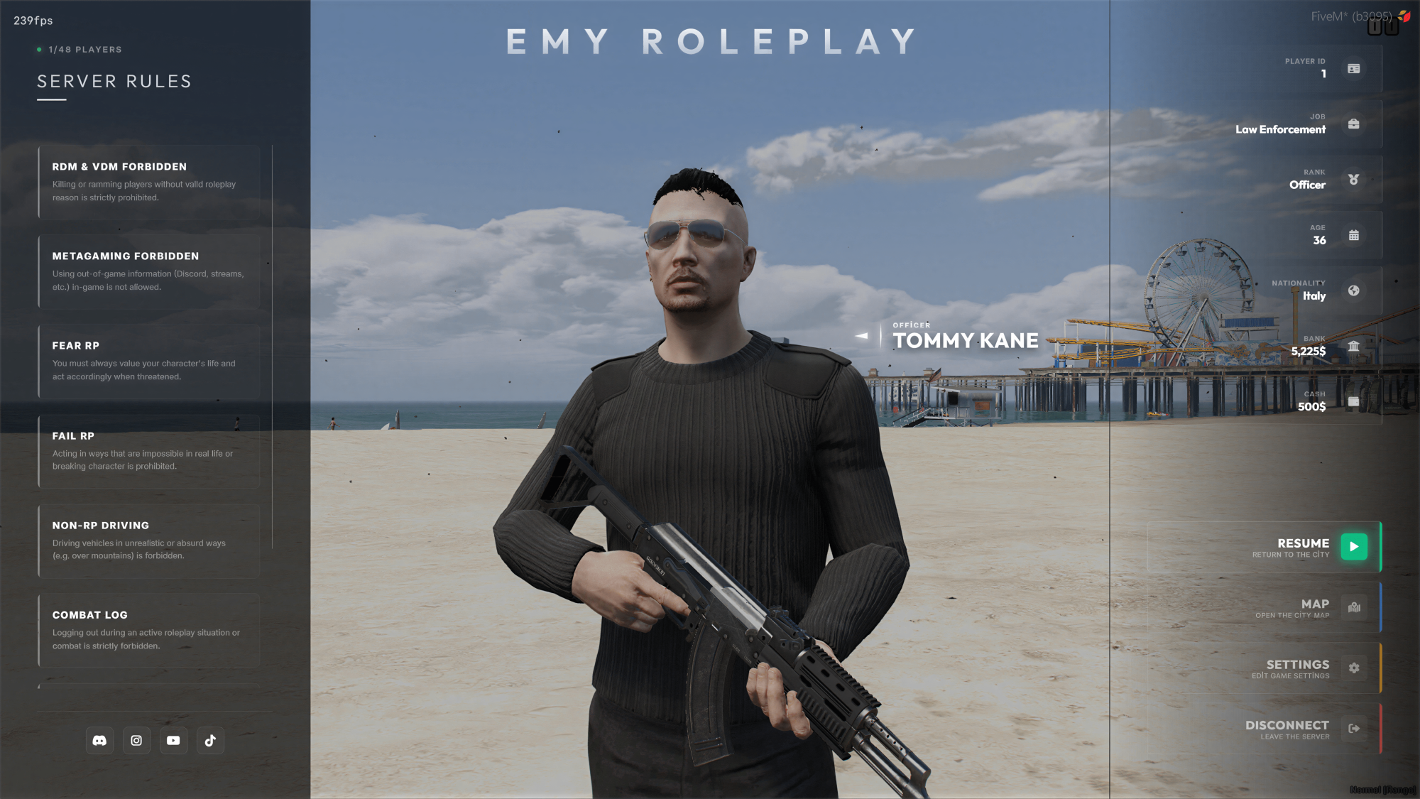 EMY Digital Pause Menu V1 – Modern & Customizable FiveM Pause Menu