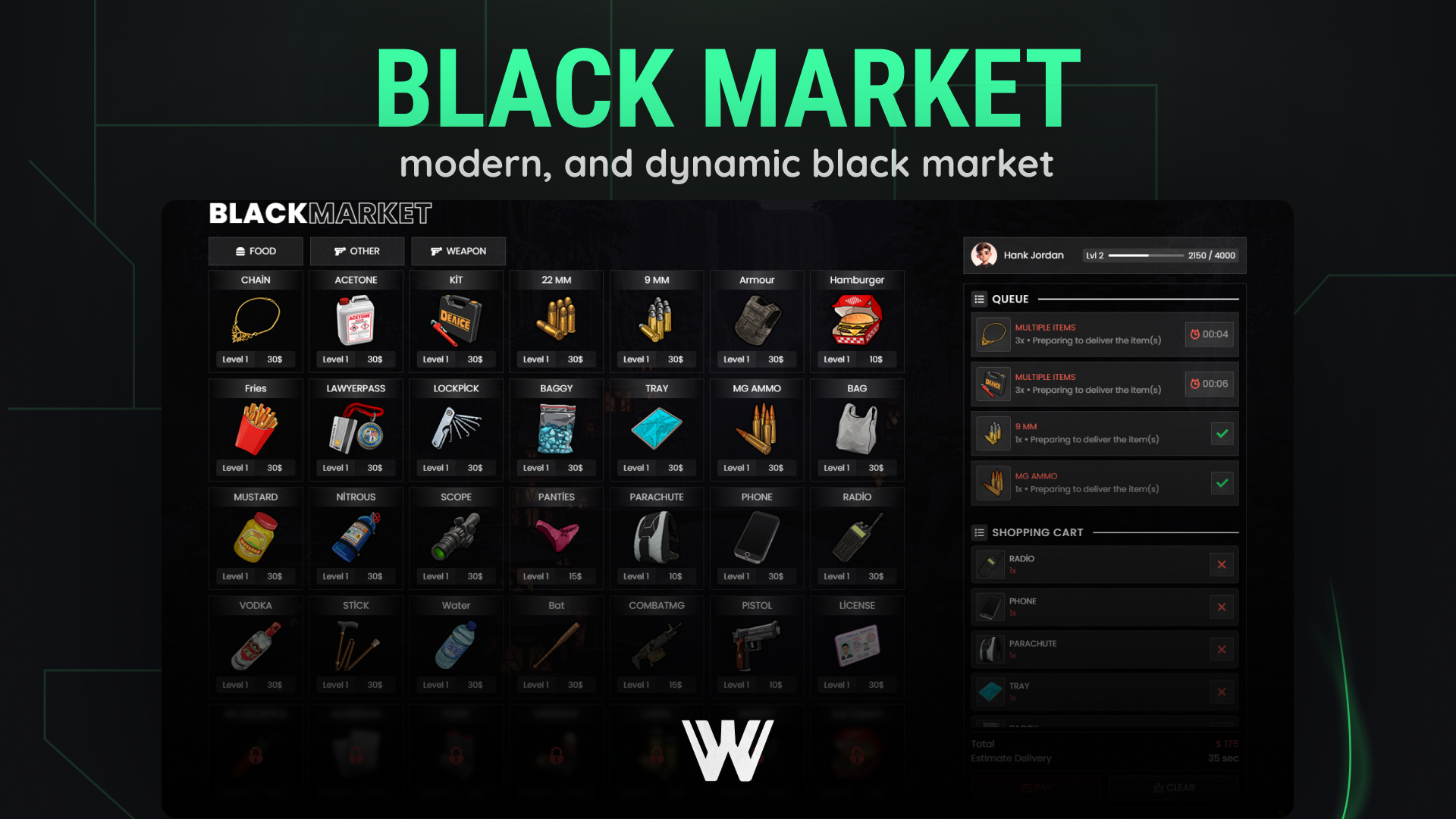 [Black Market Script]ESX QBCORE QBOX {OPEN}