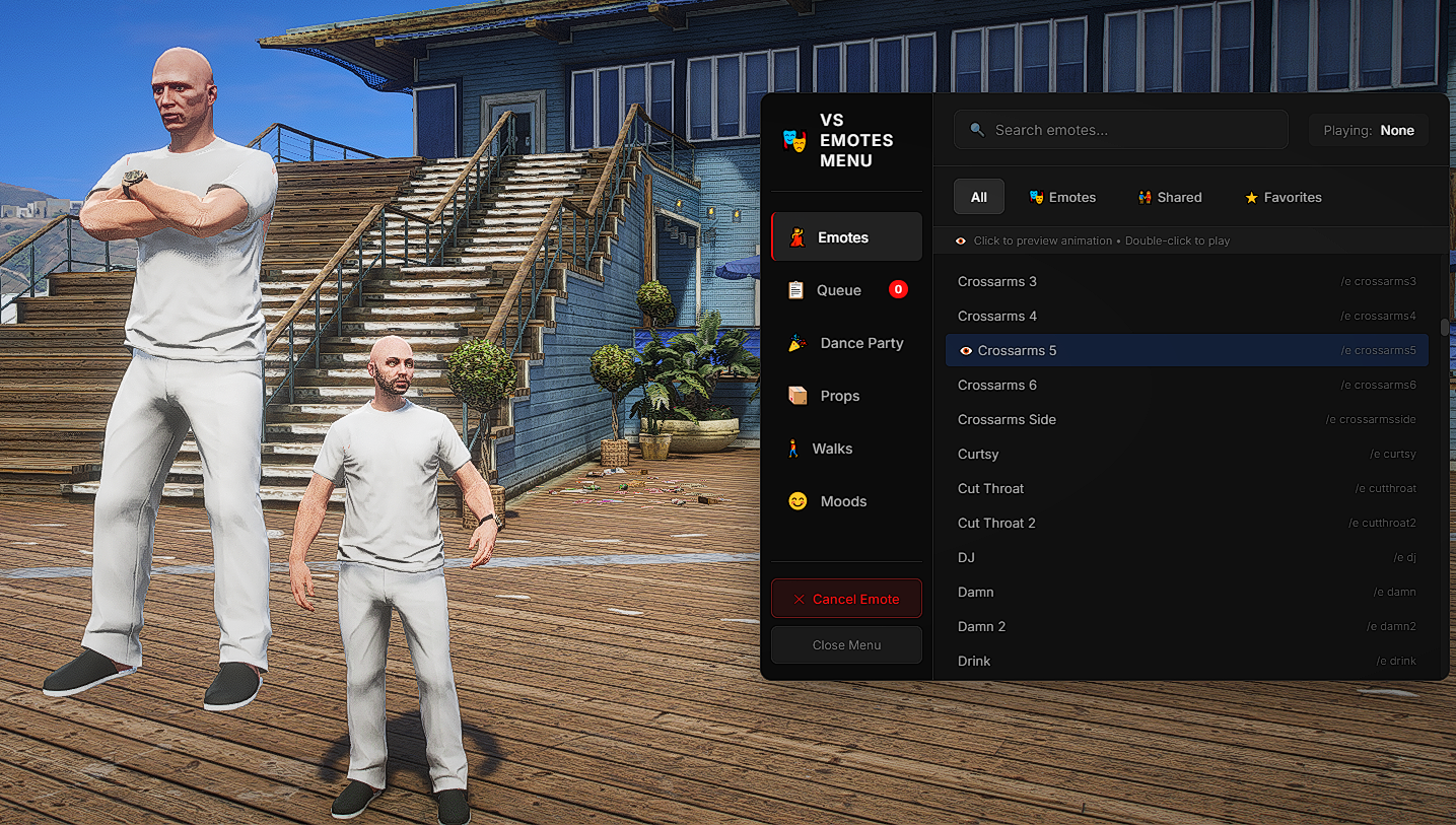 [QB, ESX, QBUS, STANDALONE] VS EMOTES MENU