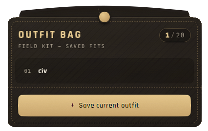 OUTFIT BAG — Custom Save-Anywhere Clothing System