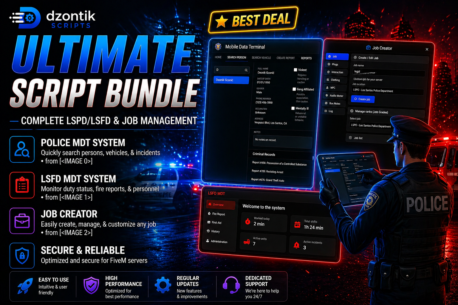 [BUNDLE] LSPD/LSFD MDT + JOB CREATOR