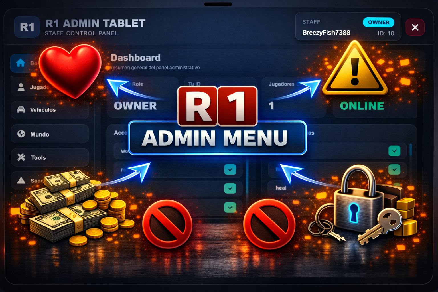 R1 ADMIN MENU [ESX/QBCORE]