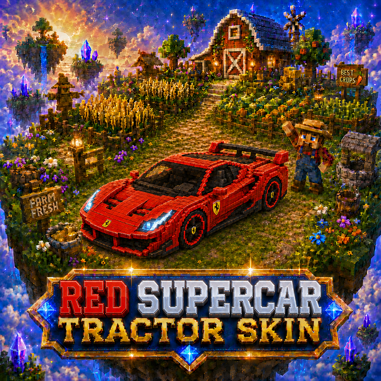 Red Supercar Tractor Skin