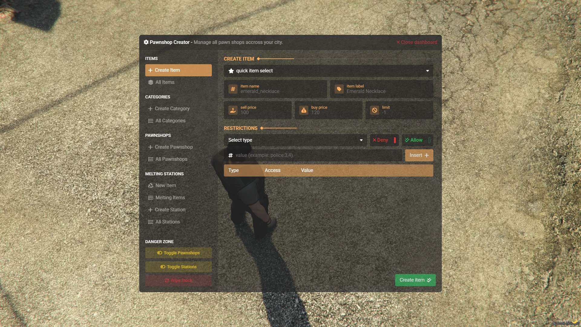 fivem Pawnshop Creator