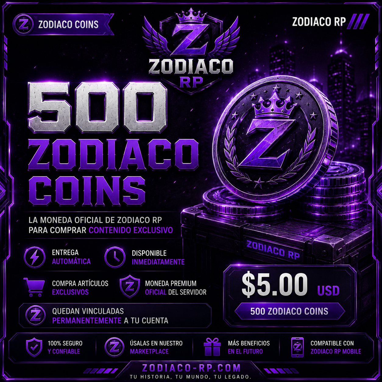 💠500 Zodiaco Coins