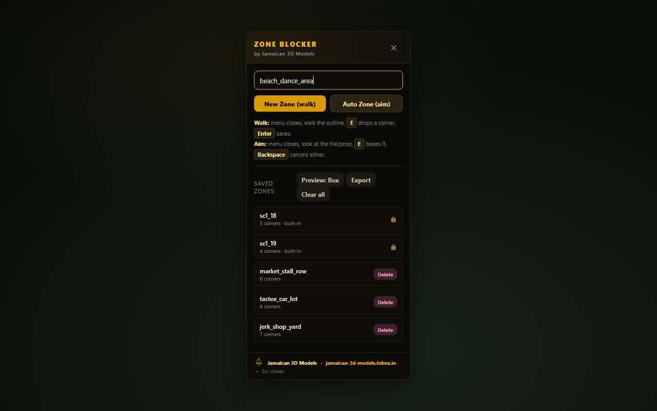 Zone Blocker — Draw Zones That Stop AI Traffic & Peds (with UI)