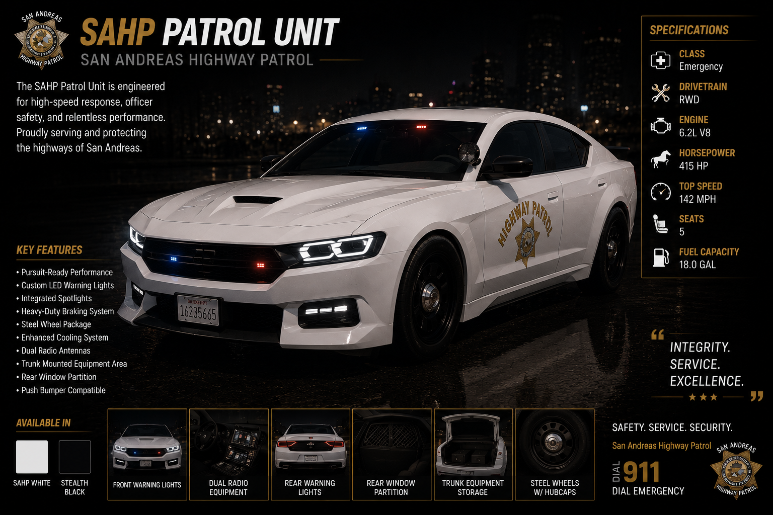 HP - 2023 Polarbear Bravado Police Pursuit Sedan