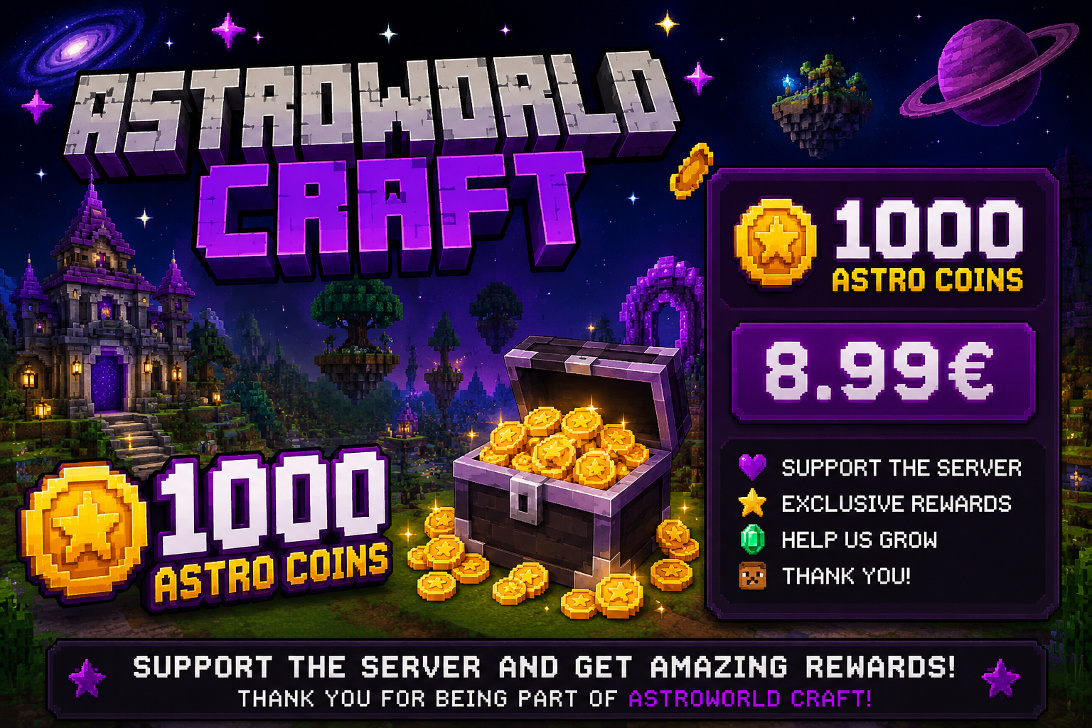 1000 Astro Coins (+150 Bonus!)