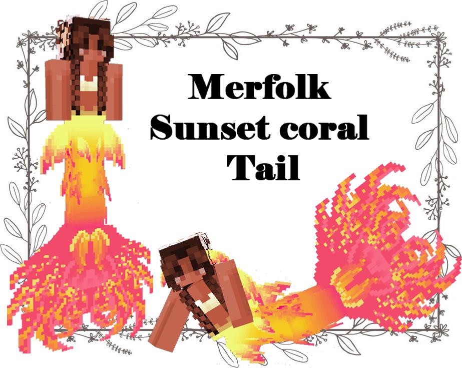 Sunset Coral Merfolk Tail