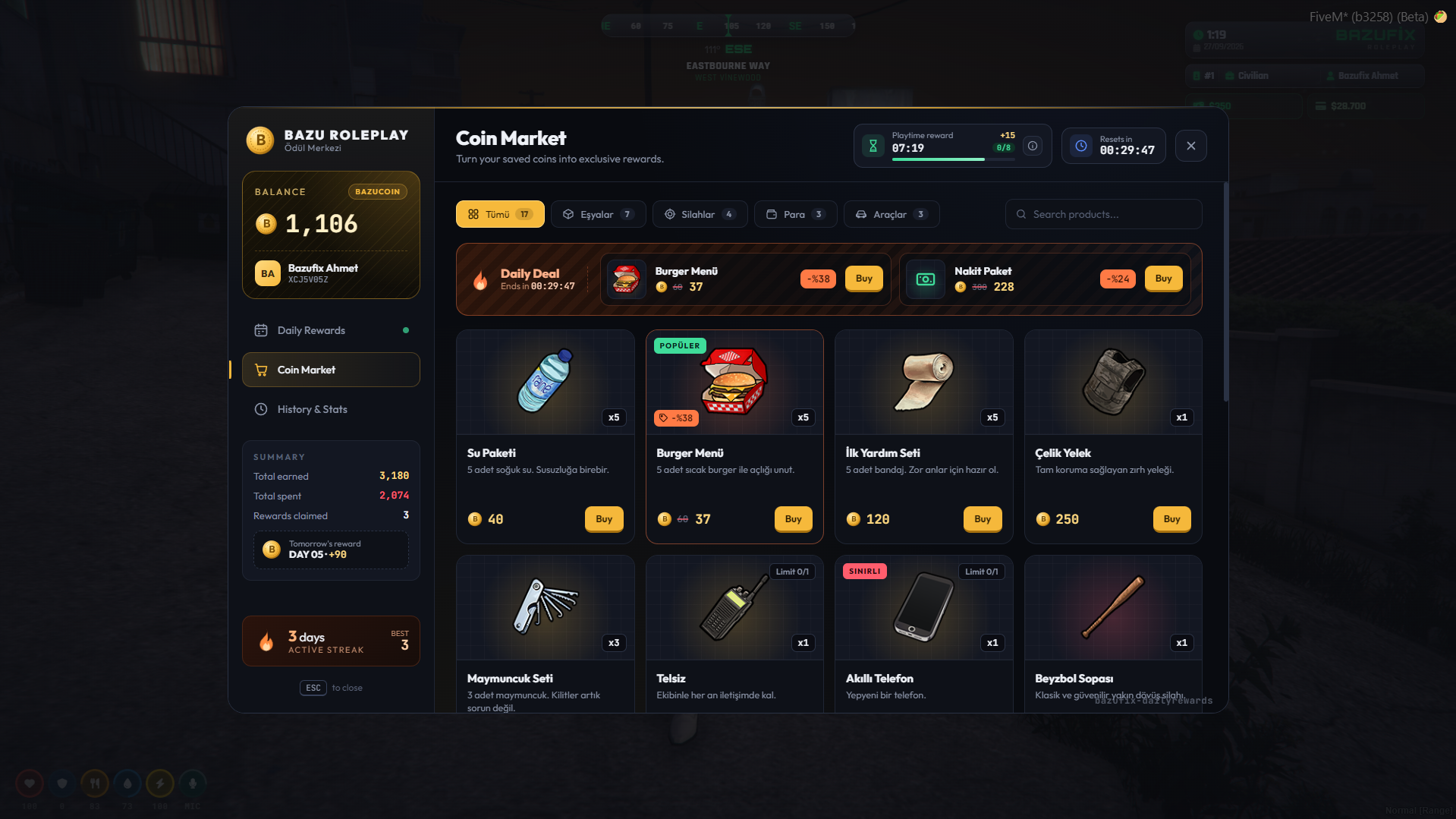 BazuFix Dailyrewards