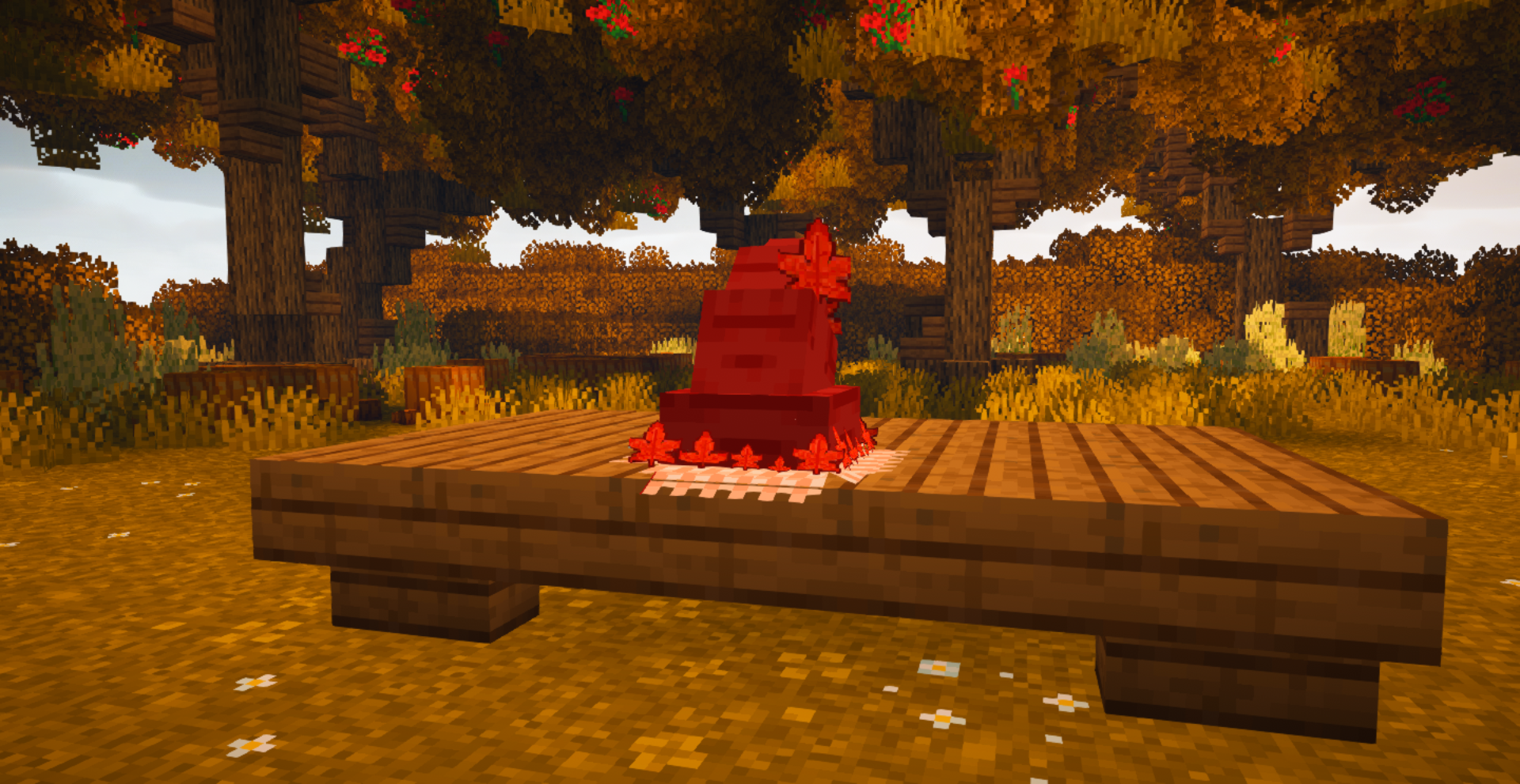 Red Fall Leaf Hat