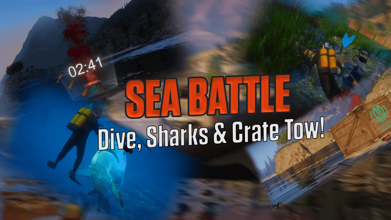 Sea Battle: Dive, Sharks & Crate Tow!