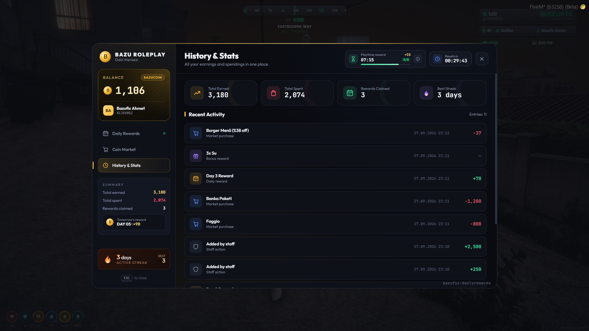BazuFix Dailyrewards