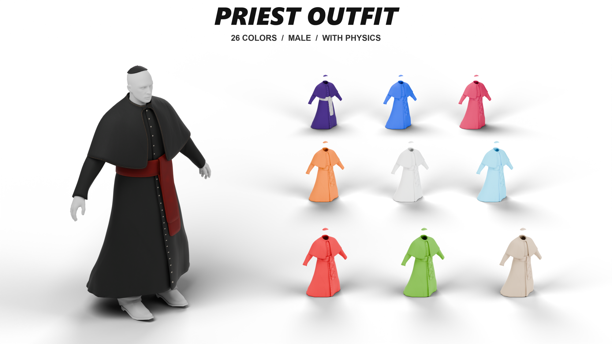 Male Priest Outfit (+Physics)