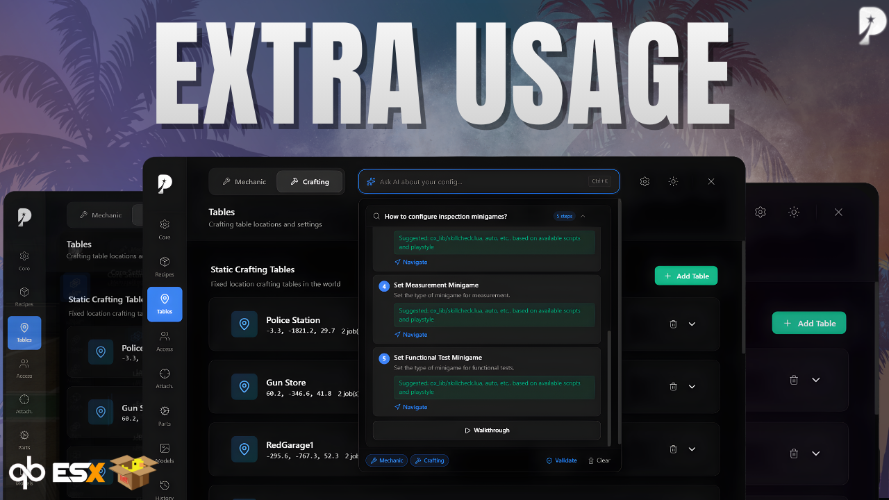 Configurator/AI Support Extra Usage