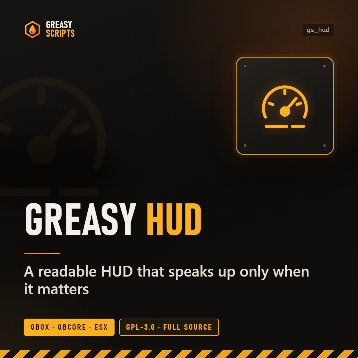 Greasy HUD - Clean, Readable Player & Vehicle HUD