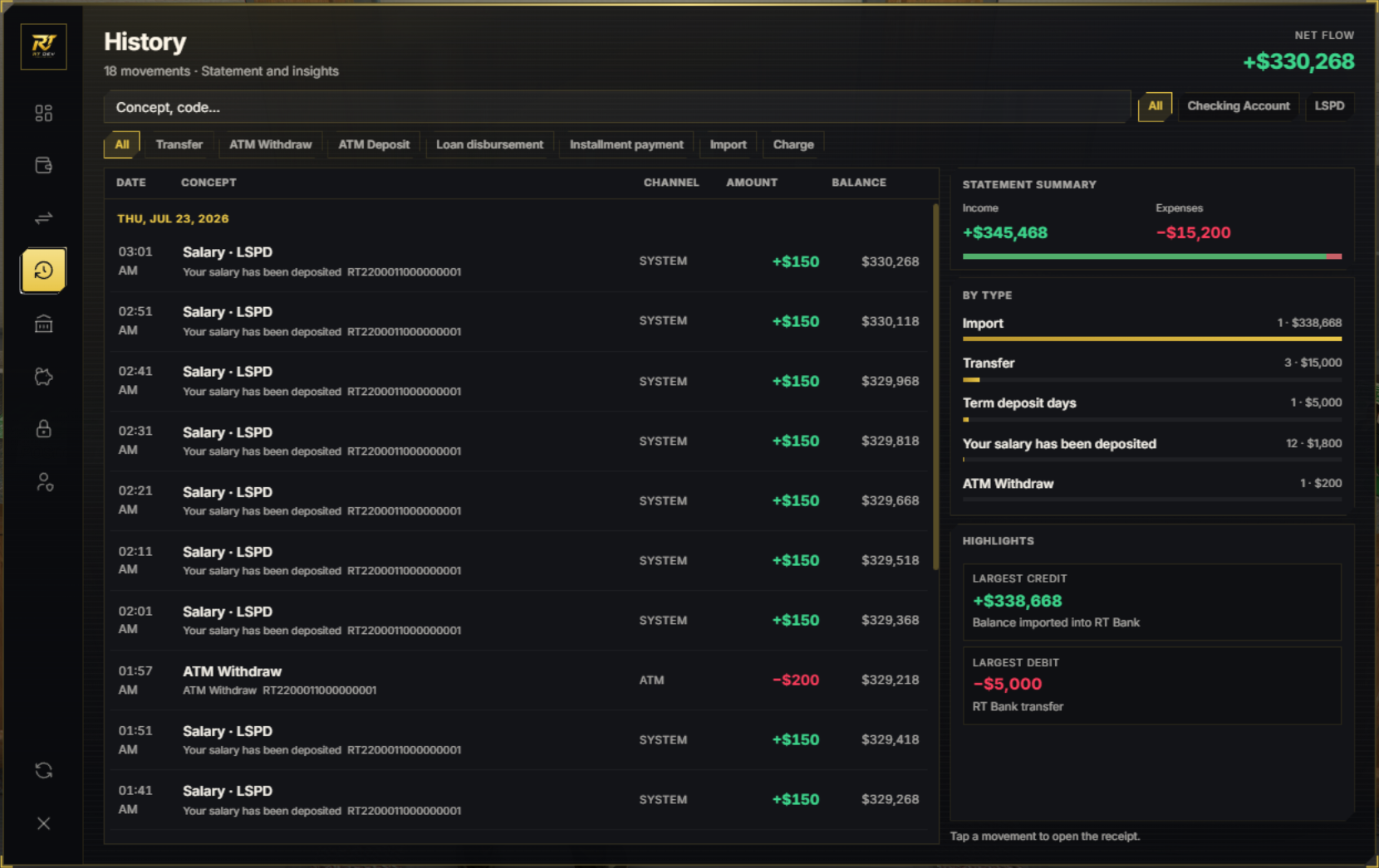 RT Bank | Premium Banking (QBCore / Qbox)