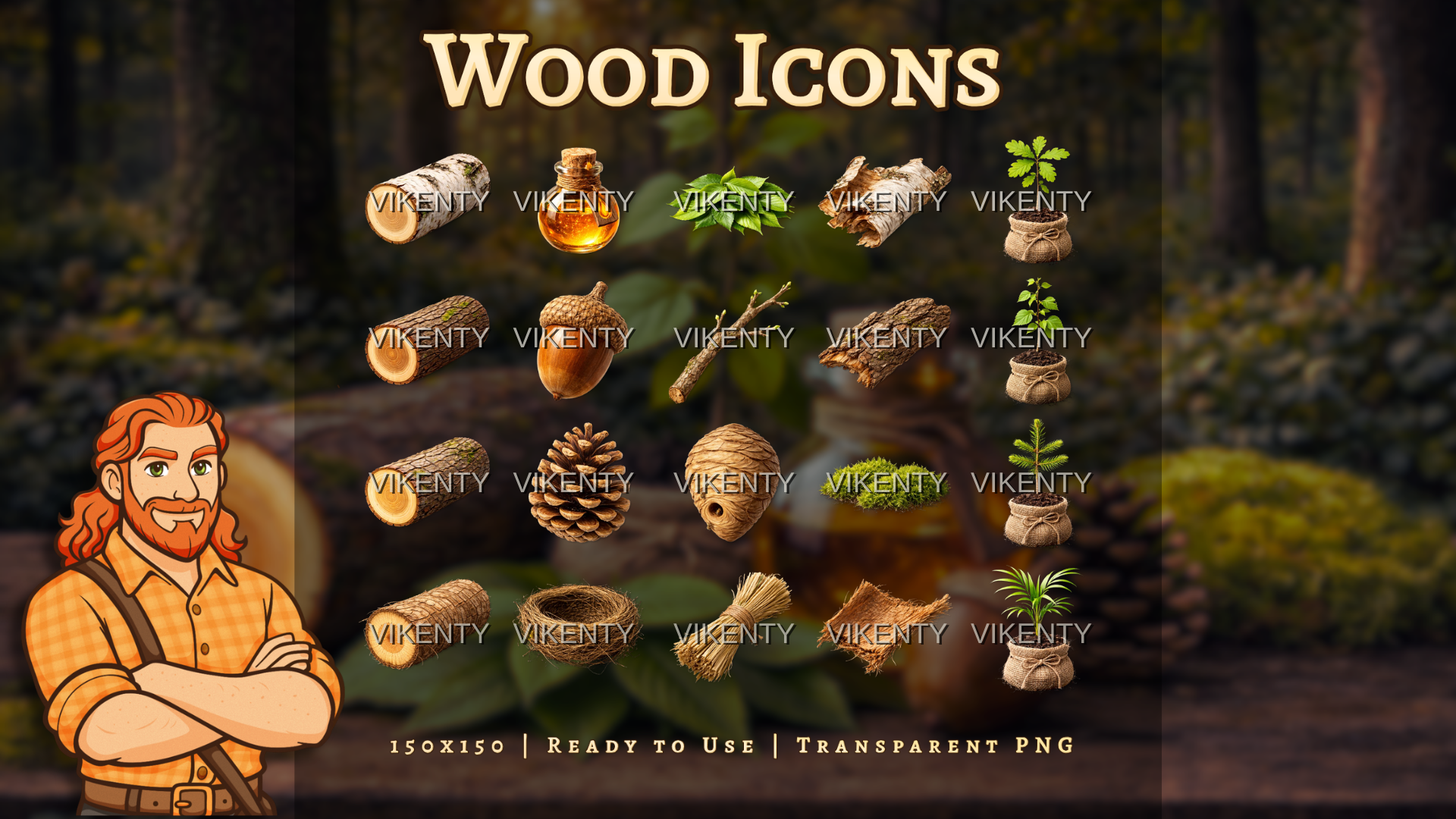 Wood Icons x20 | 01