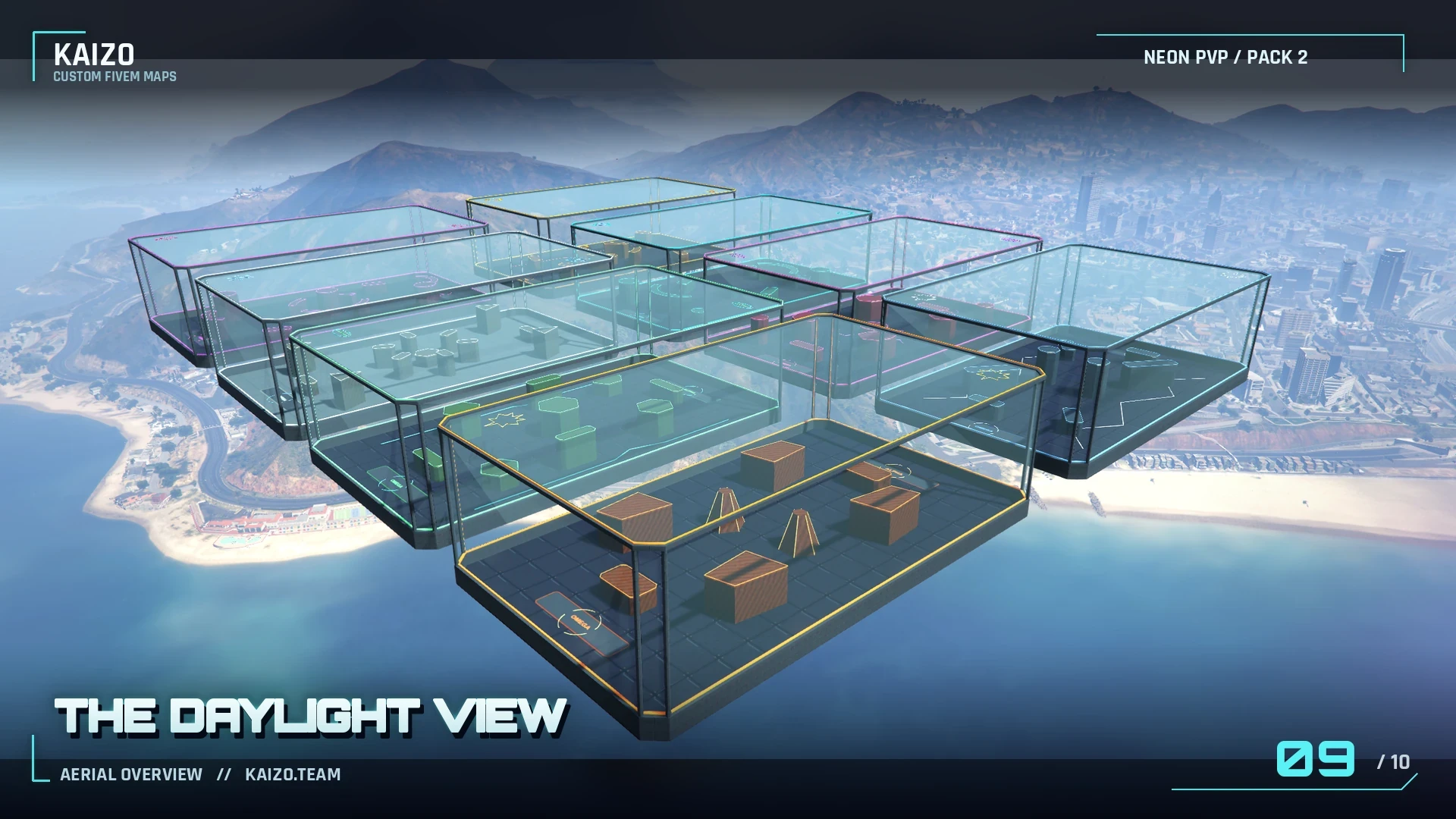 FiveM Neon PVP Map Pack 2 | Multicolor Arenas | KAIZO