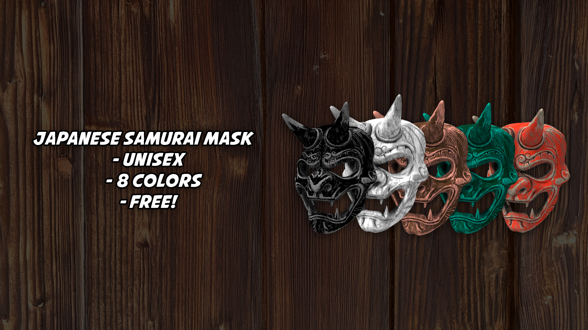 Unisex Japanese Samurai Mask