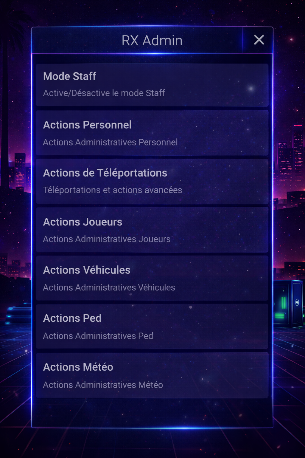 🛡️ RX Admin Menu
