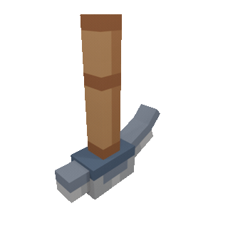 Leaning Pickaxe — cosmetic Furniture - Dino Cats Fossils item on the NovaVoid Cat Civilization Minecraft server