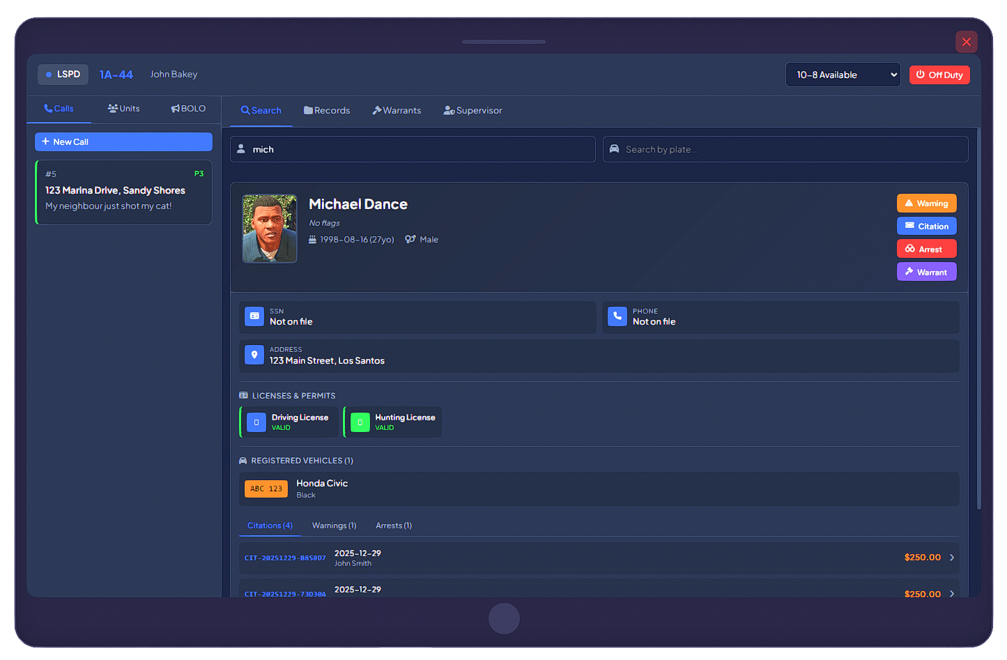 LonexCAD In-Game UI