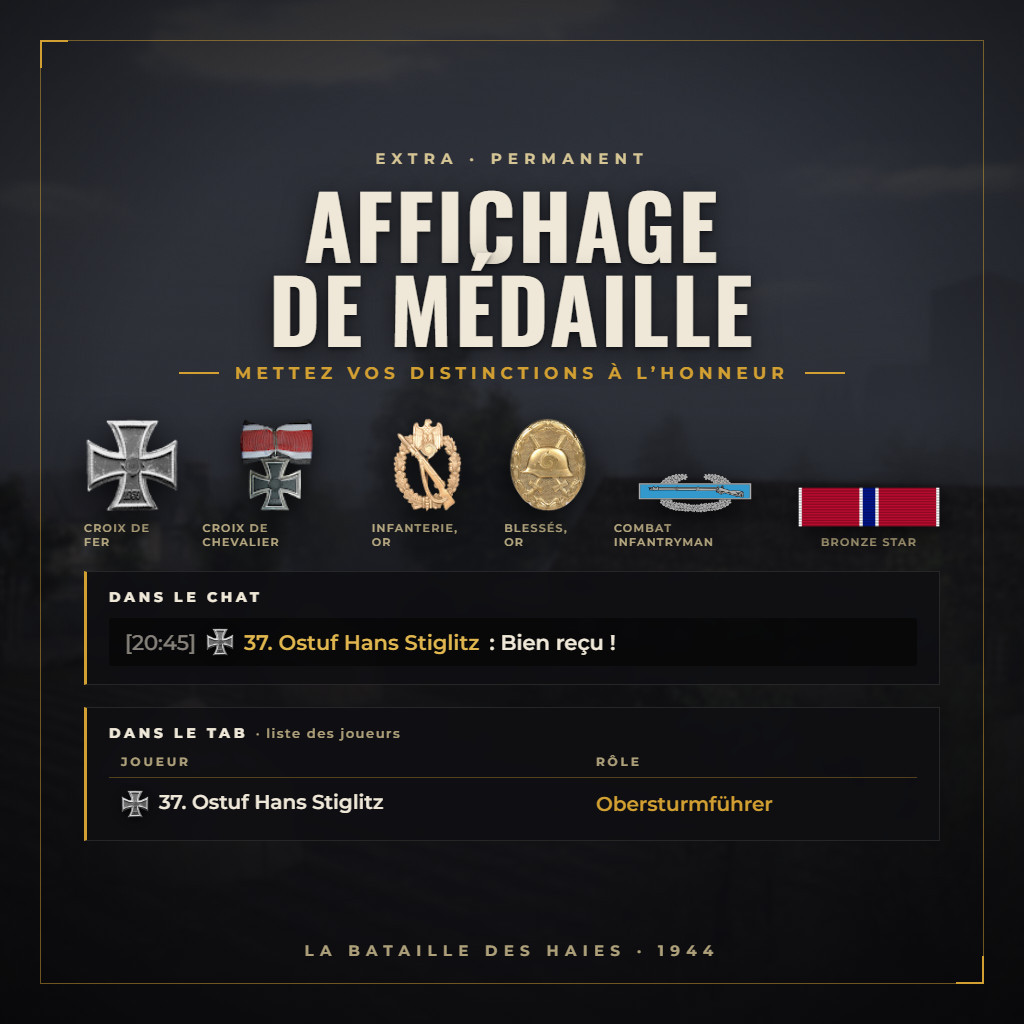 Affichage de médaille