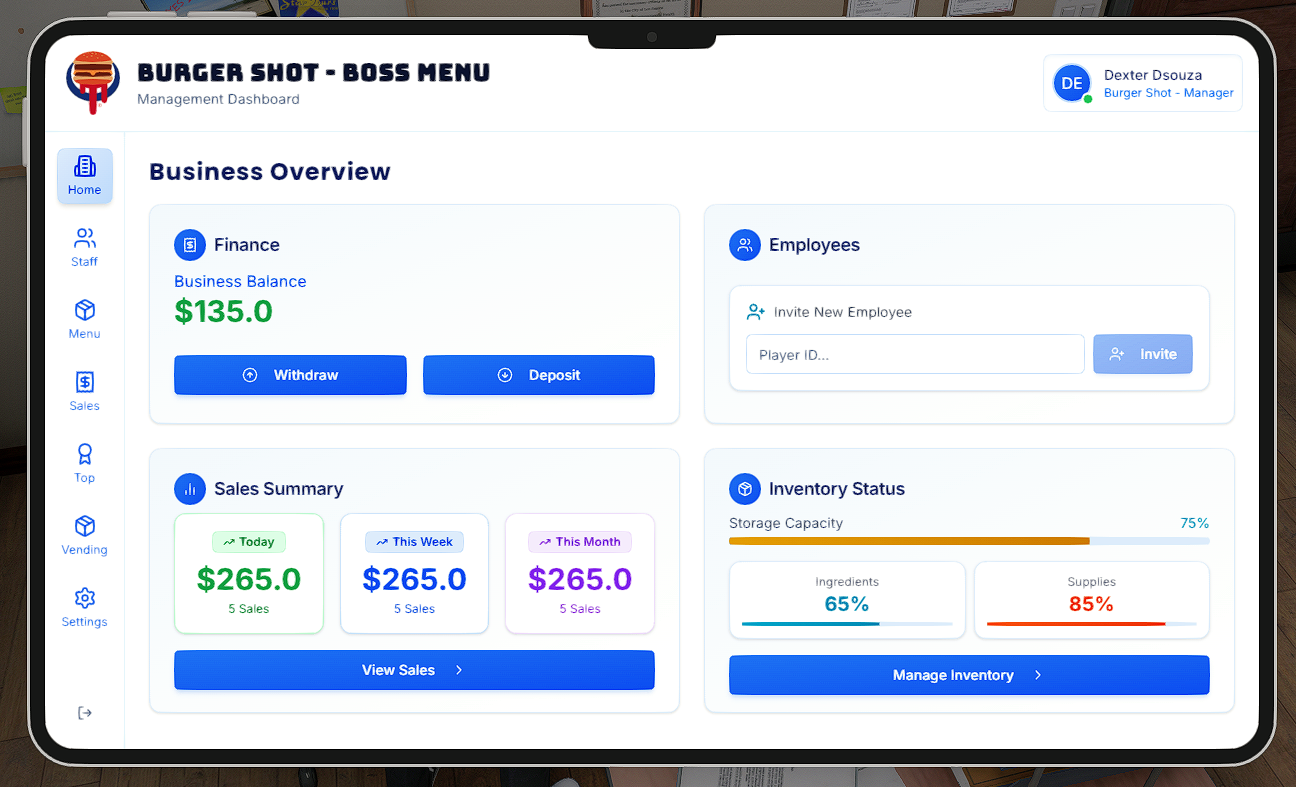 [BURGER SHOT JOB V2] QBCORE QBOX ESX { SCRIPT}