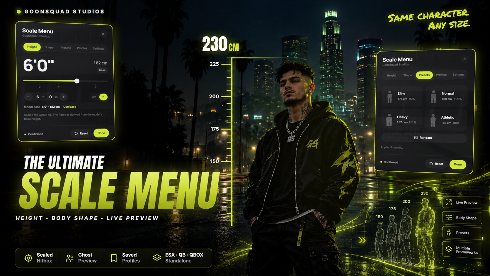 Goonsquad Scalemenu | Change ped height/size in game.