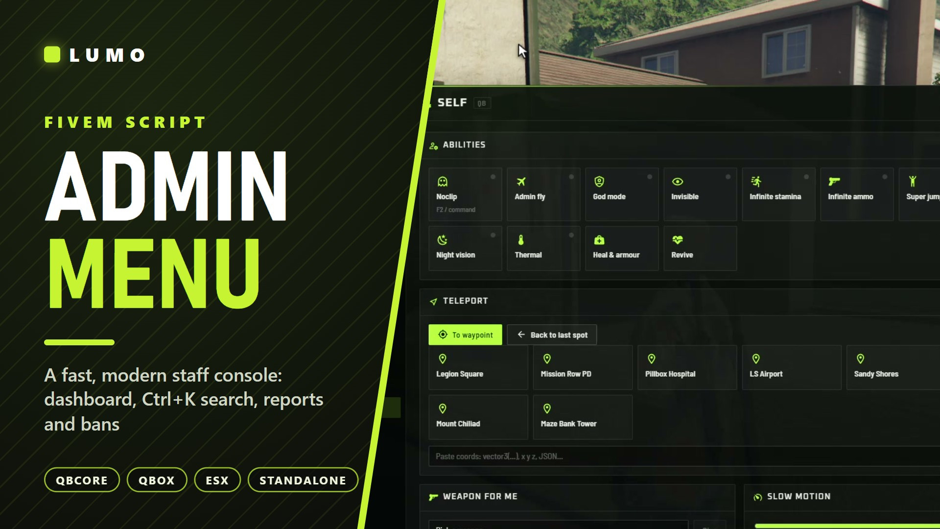 ​Lumo Admin Menu — Staff Console (Escrow)