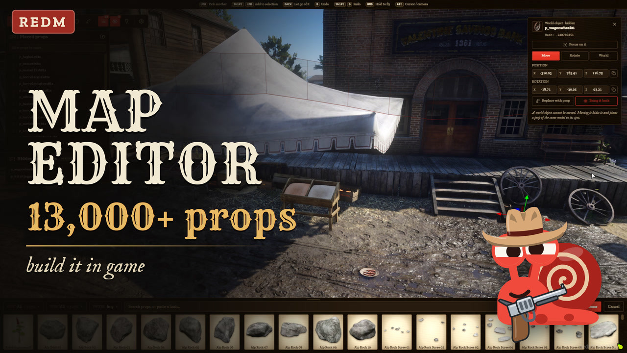 RedM Map Editor & Builder | 13,000+ Props with Pictures [Open Source]