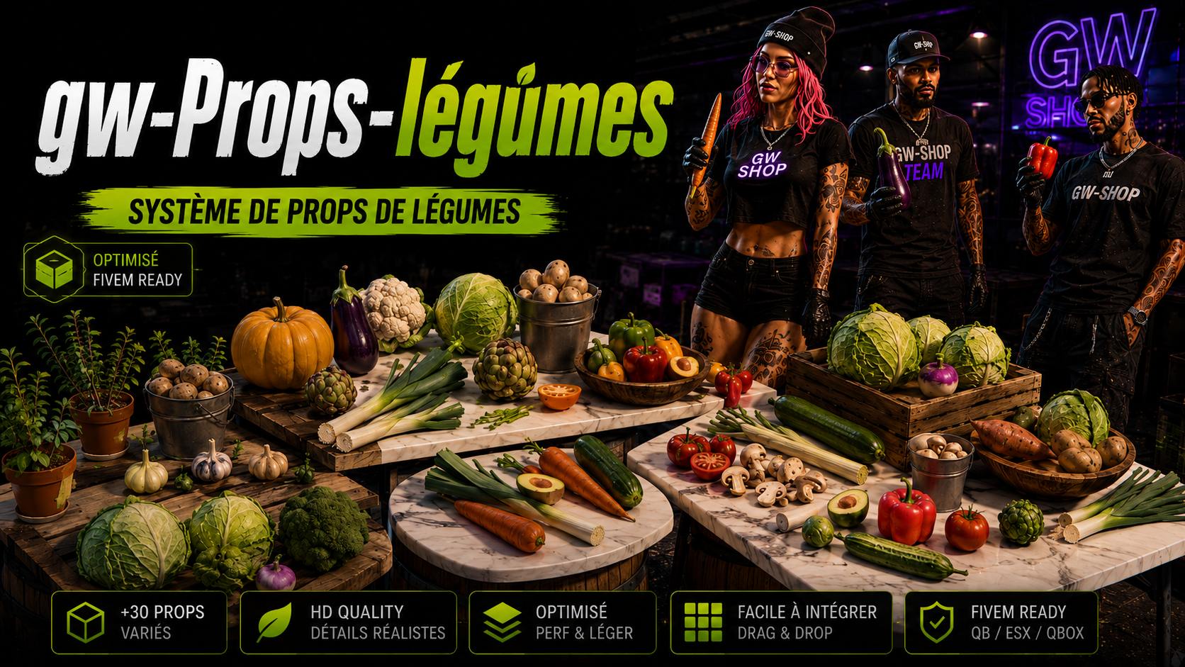 Pack props - légumes