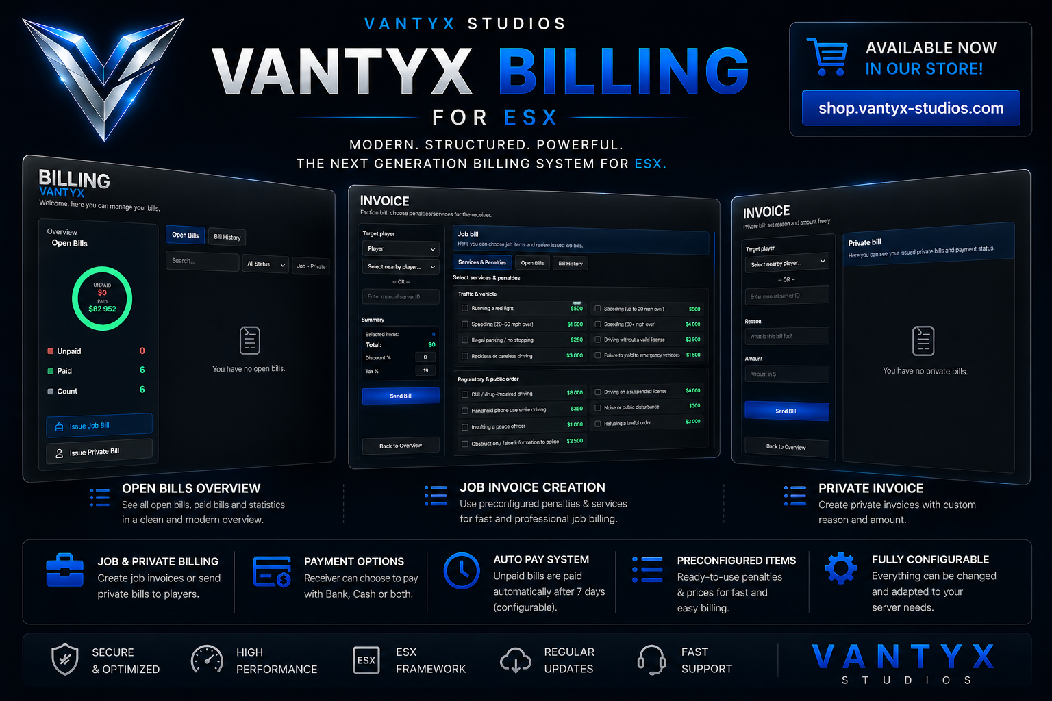 🧾 Vantyx Studios ESX Billing Screenshot 2