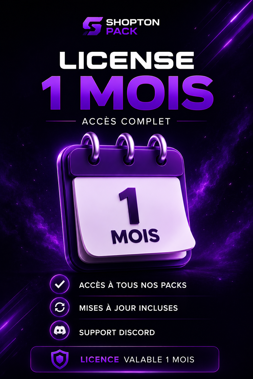 🔑 Licence ShoptonPack 1 Mois