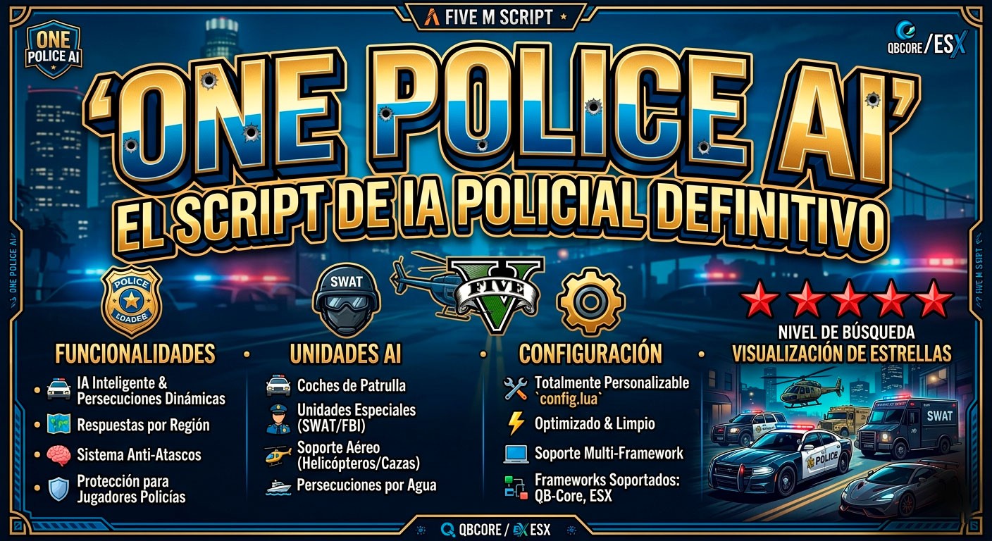 🚔 One Police AI | Dynamic Custom AI Police System |  ESX & QBCore