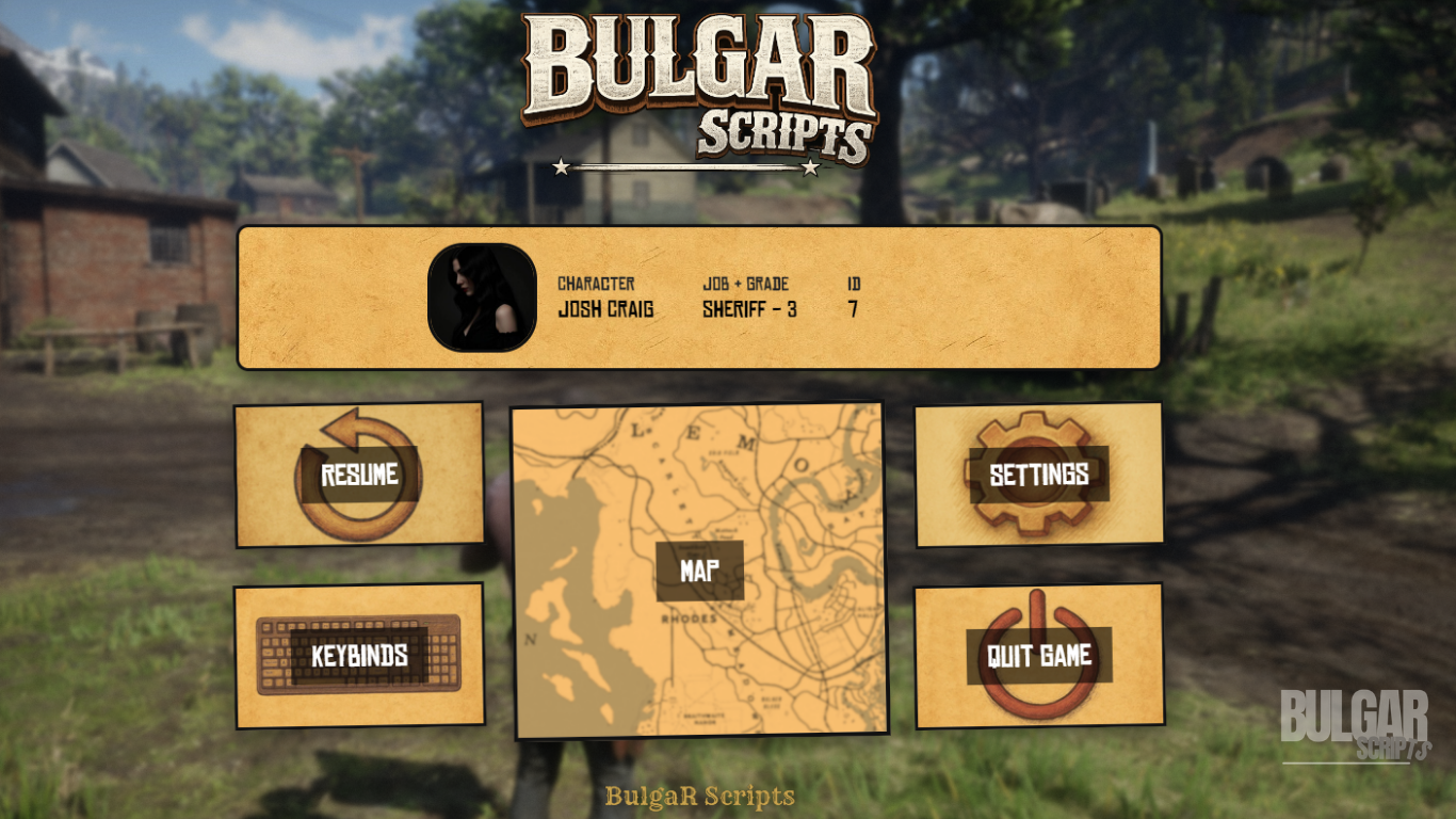 BulgaR Pause Menu [VORP] & [RSGCore] & [REDEMRP]