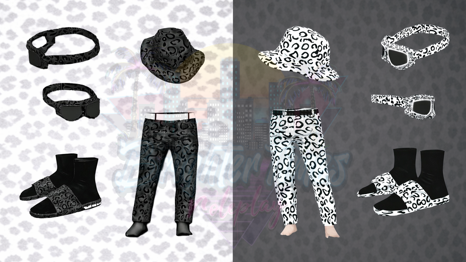 Male Wild Side Collection: FULL Black and White Leopard Edition Bundle