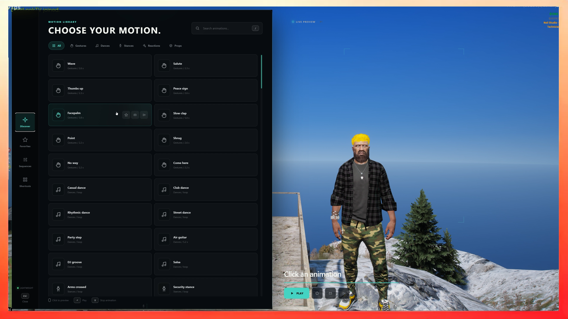 Modern Animation Menu