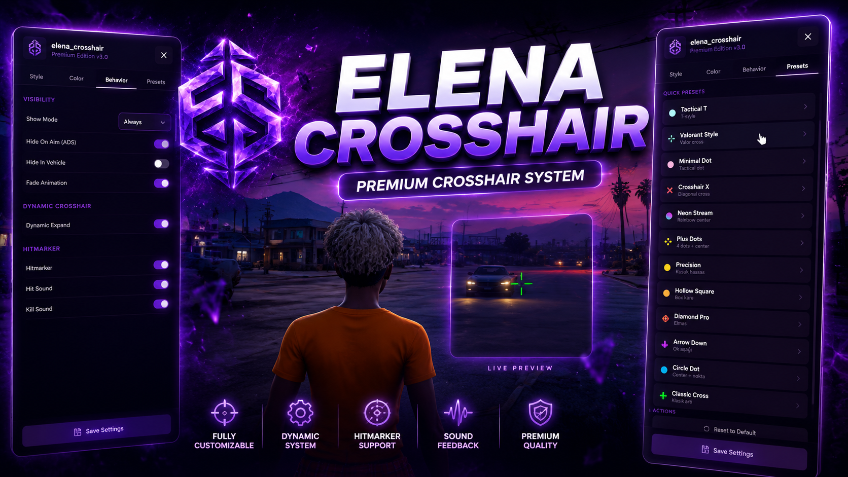 Elena Crosshair v3.0 | Premium Customizable Crosshair System