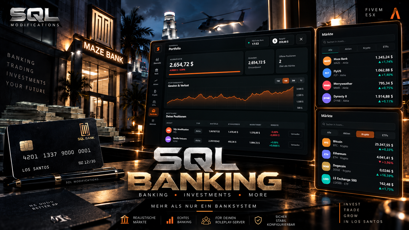 SQL Bank – Banking, Stocks, Crypto & ETFs