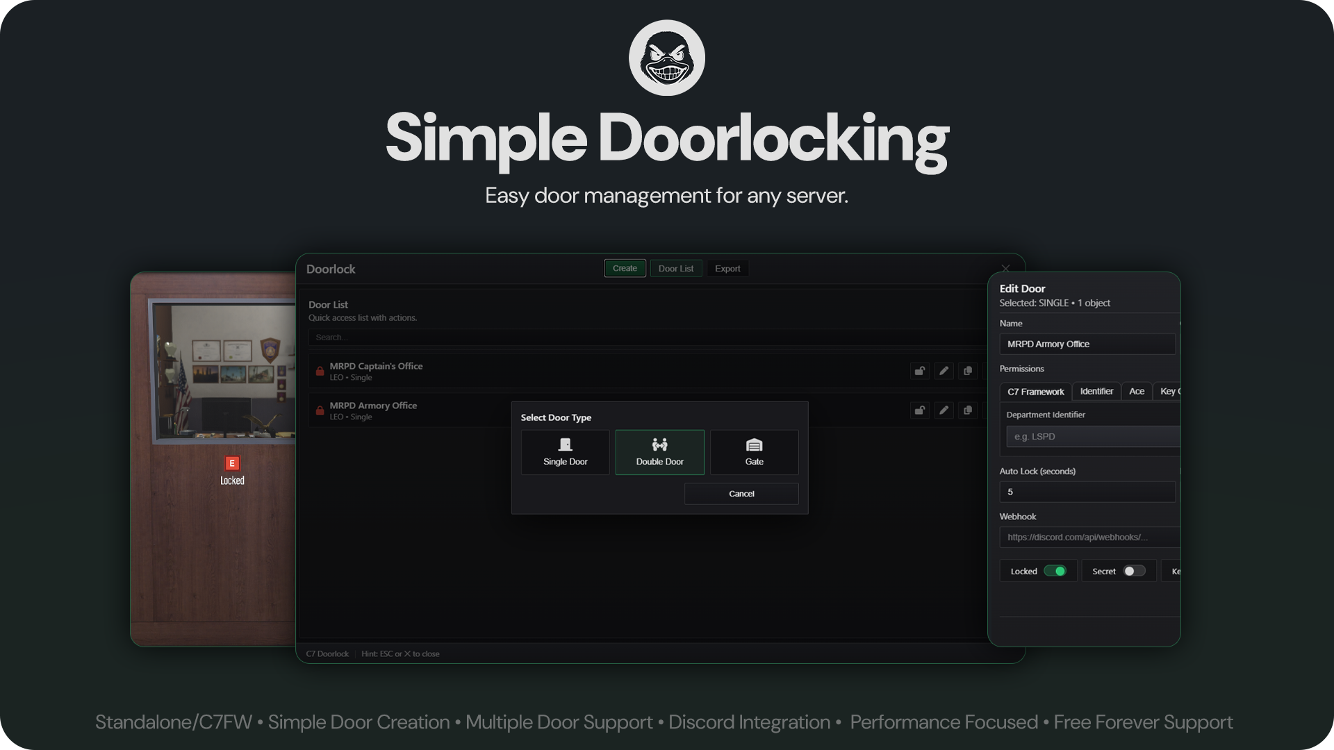 C7 Simple Doorlock | FiveM (Standalone/C7FW)