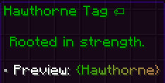 Hawthorne Tag